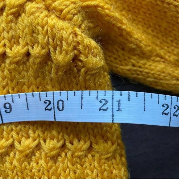 Vintage Yellow Hand Knit Cardigan Sweater with Buttons Women’s Large - Picture 13 of 13